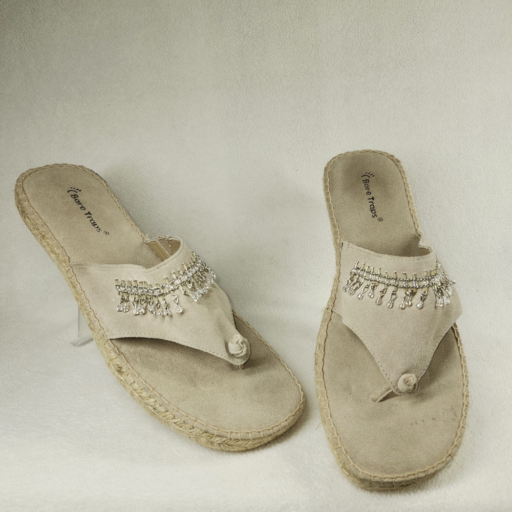 Bear Traps Bead Decorative Sandals Women's Karma Size 10 Slip-On